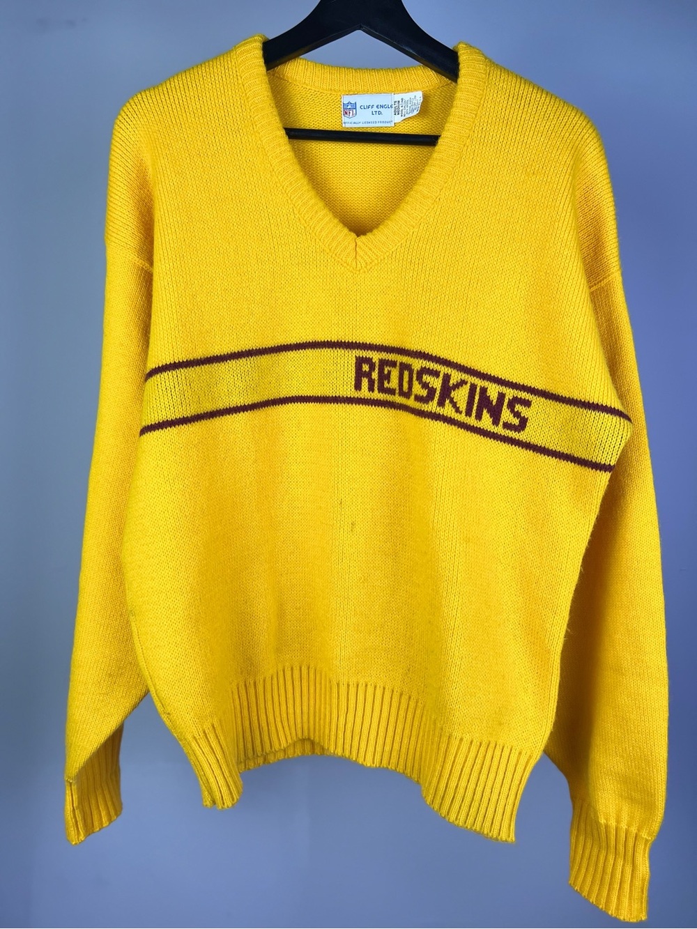 REDSKINS NFL Vintage 80s Cliff Engle Sweater, Size M, Wool Blend, Made USA